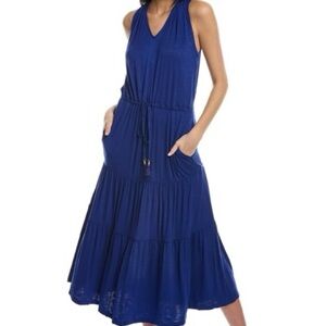Tommy Bahama Slub Knit Blue Sapphire Maxi Dress Women’s Size Medium